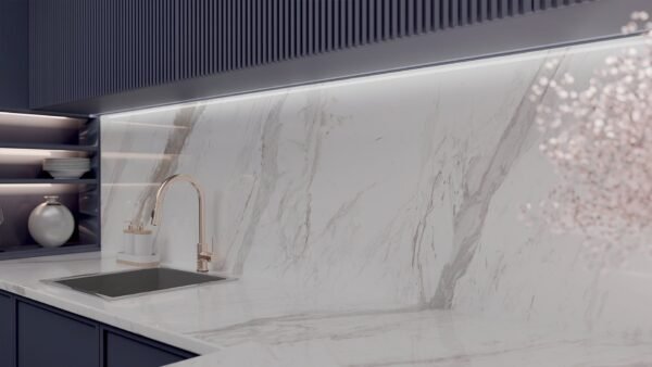 Çimstone Calacatta Nif kuvars tezgah, uygulama görseli 2