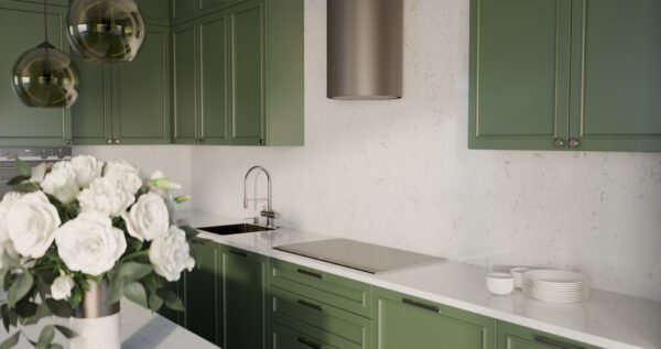Çimstone Moss kuvars tezgah, uygulama görseli 2