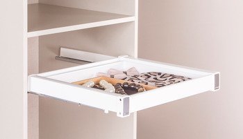 Aksesuar Çekmecesi, Häfele SELECT, Tam Açılım Yavaşlatıcılı Gizli Ray – beyaz 60cm