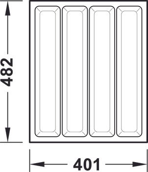 Alet düzenleyici, Häfele Matrix Pro Medical, 120 mm çekmece yüksekliği için – bölme beyaz 482x401x117mm – görsel 2