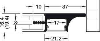 Alttan montaj için profil, Şerit LED aydınlatmalar 10 mm için profil 3101 – Alüminyum kulp siyah 2.5m – görsel 2