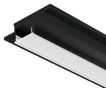 Alttan montaj için profil, Şerit LED aydınlatmalar 10 mm için profil 3101 – Alüminyum kulp siyah 2.5m