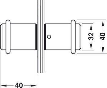 Arka arkaya topuz seti, Aquasys – Cam kapı kulpu yuvarlak krom p. 32x40mm (çift) – görsel 2