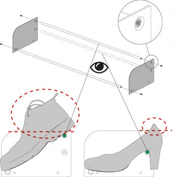 Ayakkabı rafı çekmeli sistem, Kesseböhmer Conero, 168 H – Ayakkabılık siyah 168/760-820mm – görsel 2