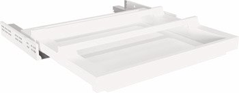 Ayakkabılık, Häfele DRESS LINE, Tam Açılım Yavaşlatıcılı Gizli Ray, Beyaz – 600mm
