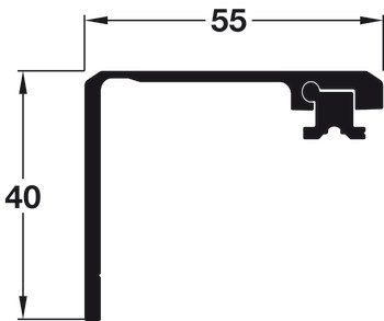 Bağlantı elemanı bağlantı profili, 1 milli kayar kapı için – CONCEPTA 55/900mm – görsel 2