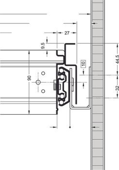 Bilyalı Çekmece Rayı, 555mm – galvaniz (çift) – görsel 2