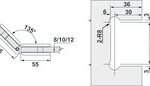 Camdan cama duşkabin menteşesi, 135°, Häfele CITIUS 04 Duşkabin menteşesi, camdan cama, 135° – Menteşe,c/c,135°,parlak k