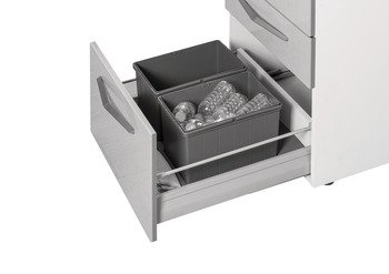 Çekmece İçi Çöp Kutusu, Häfele COVERT – antrasit 600mm,2x12lt – görsel 3
