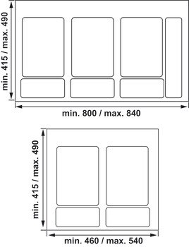 Çekmece İçi Çöp Kutusu, Häfele COVERT – antrasit 900mm,3x12lt – görsel 2