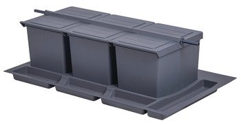 Çekmece İçi Çöp Kutusu, Häfele COVERT – antrasit 900mm,3x12lt