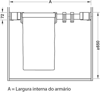 Çekmeli sistem pantolon askısı ve çamaşır çekmeli sistem, Kesseböhmer Conero, 72 H – çam çek.syh 72/810-870mm – görsel 2
