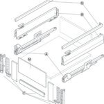 Çift Yanaklı Çekmece Sistemi, Häfele Matrix Box P, Bordürlü İç Çekmece Seti, cam ön profilli, 18 mm Ahşap Kalınlığı İçin