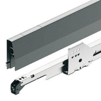 Çift Yanaklı Çekmece Sistemi, Häfele Matrix Box P, Bordürlü İç Çekmece Seti, cam ön profilli, 18 mm Ahşap Kalınlığı İçin