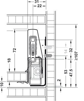 Çift Yanaklı Çekmece Sistemi, Häfele MATRIX BOX P, Çekmece Seti, 18 mm Ahşap Kalınlığı İçin – P,beyaz,18/92/500mm,db. –