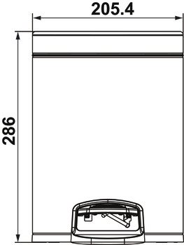 COMFY Pedallı çöp kutusu, 5 lt, yavaşlatıcılı, Häfele COMFY, 5 lt – kutusu,5L,titanyum – görsel 2