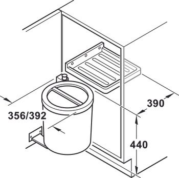 Çöp Kutuları, Häfele, 25 litre – RENTHUS T kutusu antrasit,25 lt – görsel 3