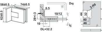 Duş Kabin Menteşesi, Häfele CITIUS PRO, Tek Montaj Plakalı, Duvardan Cama, 90° – 02 Menteşe,d/c,90°,p. krom – görsel 2