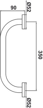 Düz Tutunma Barı, Häfele CLAP – tutamak,350mm,parlak altın – görsel 2