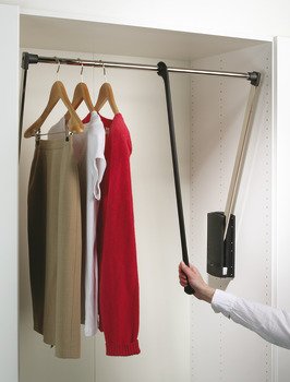 Gardırop asansörü, 2004, yan panele montaj için, yük taşıma kapasitesi 10 kg – asansör,800-1150,10kg,gri me.pl – görsel