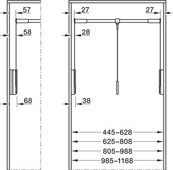 Giysi Asansörü, Kesseböhmer Conero – Gardırop 12kg 625-808mm – görsel 3