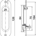 Gömme Kapı Kolu, Häfele OVAL, Ahşap Kapı, Pirinç – kulp (WC) mat krom (çift) – görsel 2