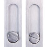 Gömme Kapı Kolu, Häfele OVAL, Ahşap Kapı, Pirinç – kulp (WC) mat krom (çift)