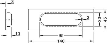 Gömme kol, Häfele Déco, paslanmaz çelik – JACKLON kulp m. siyah(PVD)140x45mm – görsel 3