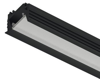 Gömme montaj için profil, 5 mm şerit LED aydınlatmalar için Häfele Loox5 profil 1106 – GMA alüminyum siyah 2.5m