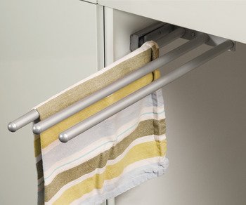 Havlu askısı, açılma mekanizması raylı, versiyon 90° döner – Towel hold.alu.black 2-pcs.460mm – görsel 3