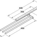 Havlu askısı, açılma mekanizması raylı, versiyon 90° döner – Towel hold.alu.black 2-pcs.460mm – görsel 2