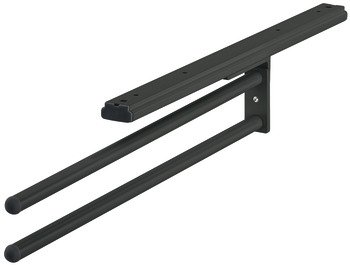 Havlu askısı, açılma mekanizması raylı, versiyon 90° döner – Towel hold.alu.black 2-pcs.460mm