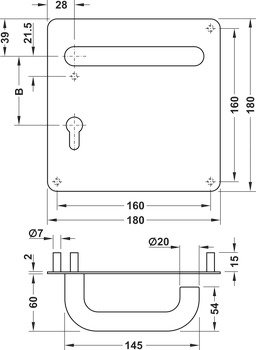 HӒFELE ROLAND-PLATE II – Kol seti PC p.ç.mat (çift) – görsel 2