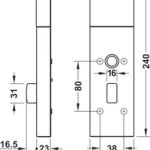 İç Modül, DT 700C ve DT 710c kapı terminal seti – DT7c L iç kolu paslanmaz çelik mat – görsel 2