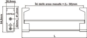 Işıklı Askı Borusu, Elektrikli – krom/bey 762mm – görsel 2