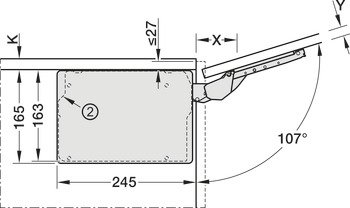 Kalkar Kapak Makası, Häfele Free Slim 1.10 – flap pto vidalı db antrasit – görsel 3