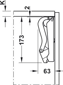 Kalkar kapak makası, Häfele Free space 1.11 – Model C beyaz/nikel