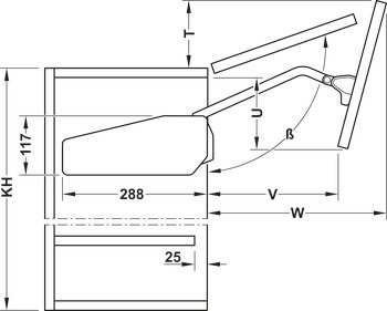 Kalkar Katlanır Kapak Makası, Häfele FREE FOLD – F.FOLD Makas seti gri 58-65cm/6-12,2kg