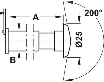 Kapı Dürbünü, Häfele DV.05 – DV 05 K.dürbün p.kr.kurş.gç.65-90mm 200º – görsel 2