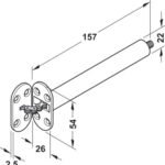 Kapı Kapatıcılar ve Otomatik Kapılar, Häfele Gizli kapı kapatıcı – 850mm 50kg p.pirinç – görsel 3