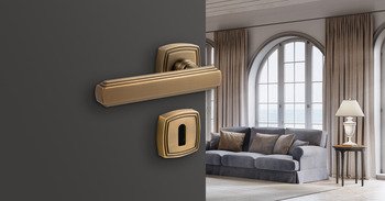 Kapı Kolu, Häfele MARTIN, Kilitleme Rozetsiz, Zamak, Kare Rozet – antik bronz (çift) – görsel 3