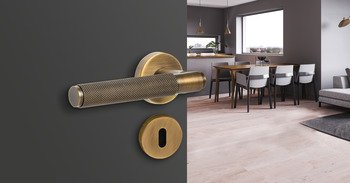 Kapı Kolu Seti, Häfele VERONA KK, Alüminyum / Zamak, Yuvarlak Rozet – Kol (wc) bronz – görsel 3