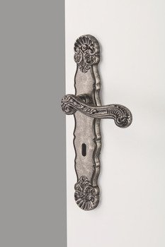 Kapı Kolu Seti, Häfele VICTORIA, Pirinç, Aynalı Rozet – Kol (oda) antik gümüş – görsel 3