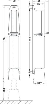 Kapı tutucu, Startec, hareket 50 mm – galvaniz 40kg – görsel 2