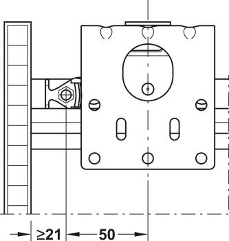 Kayar kapı donanımı, Classic 50 VF OR, set – Hangroller 50-VF3 kapak 3k 19-21mm – görsel 2