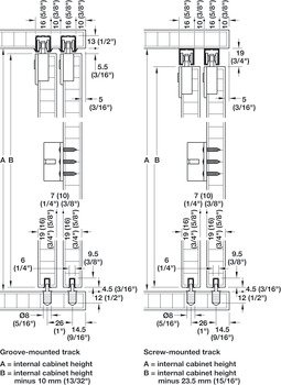 Kayar kapı donanımı, Häfele Slido F-Line21 12C, set – F-Li21 İçte kayan 2K y.sız – görsel 3