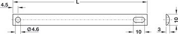 Kilitleme mekanizması, Häfele Varyant S/-S+ ve Matrix Box P Plus için – Merkezi kilit,çel.ni.kpl.A4/1162mm – görsel 2