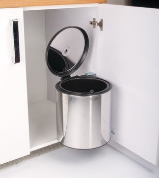 Menteşeli Kapağa Bağlı Çöp Kutusu, Häfele CITY – p. çelik 40cm 10 lt