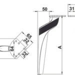 Mobilya Ayağı, Häfele MARTIN D, Alüminyum – par. altın 250mm – görsel 2