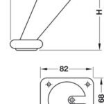 Mobilya ayağı, yükseklik ayarı yok, plakalı – zam.ni.kpl.mat 180mm – görsel 3